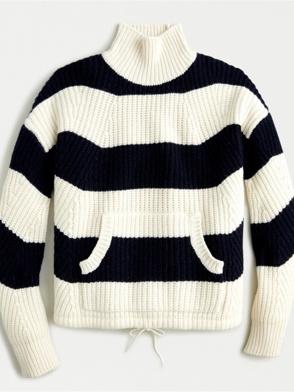 J. Crew Cream and Navy Ribbed Knit sweater
